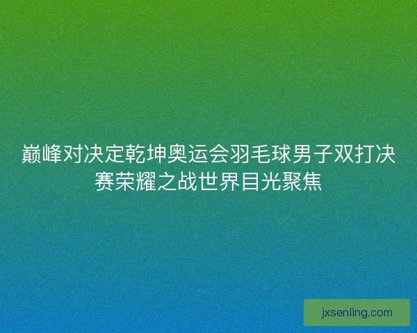 巅峰对决定乾坤奥运会羽毛球男子双打决赛荣耀之战世界目光聚焦